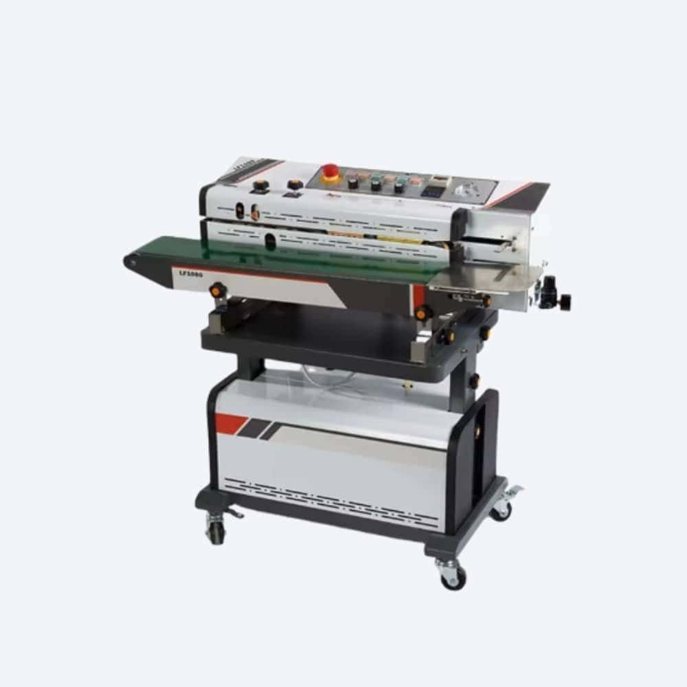 continuous band sealer with conveyor for pouches and laminated bags in Sri Lanka